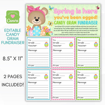 Spring you've been egged candy gram fundraiser sheet